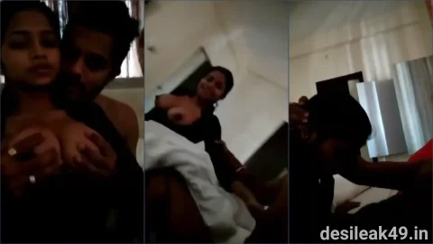 Desi couple mms boobs suck and giving blowjob