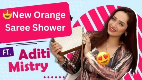 ADITI MISTRY Most Demanded New Part 1 Orange Saree Shower VIDEO Full Transparent Huge Wet Boobs