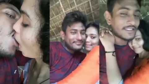South Indian village couple ki romantic kissing footage